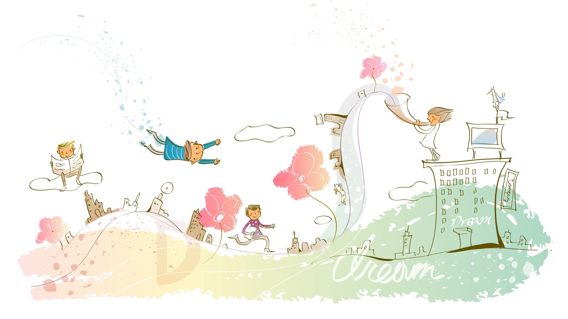 动漫,梦幻童年,童年时光,插画,儿童桌面专用