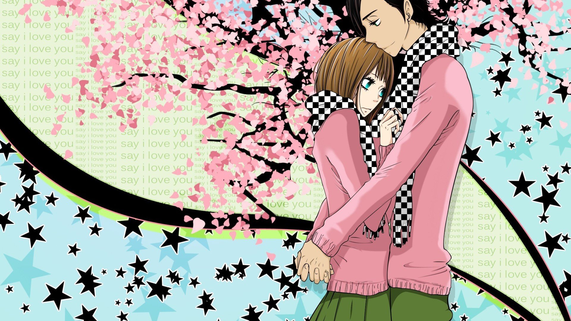 爱情美图,浪漫手绘,恩爱,爱你,情人,拥抱