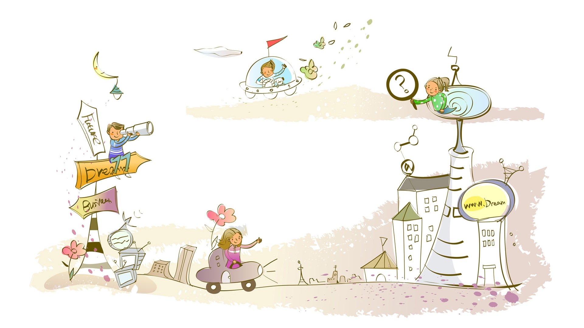 动漫,梦幻童年,童年时光,插画,手绘,儿童桌面专用