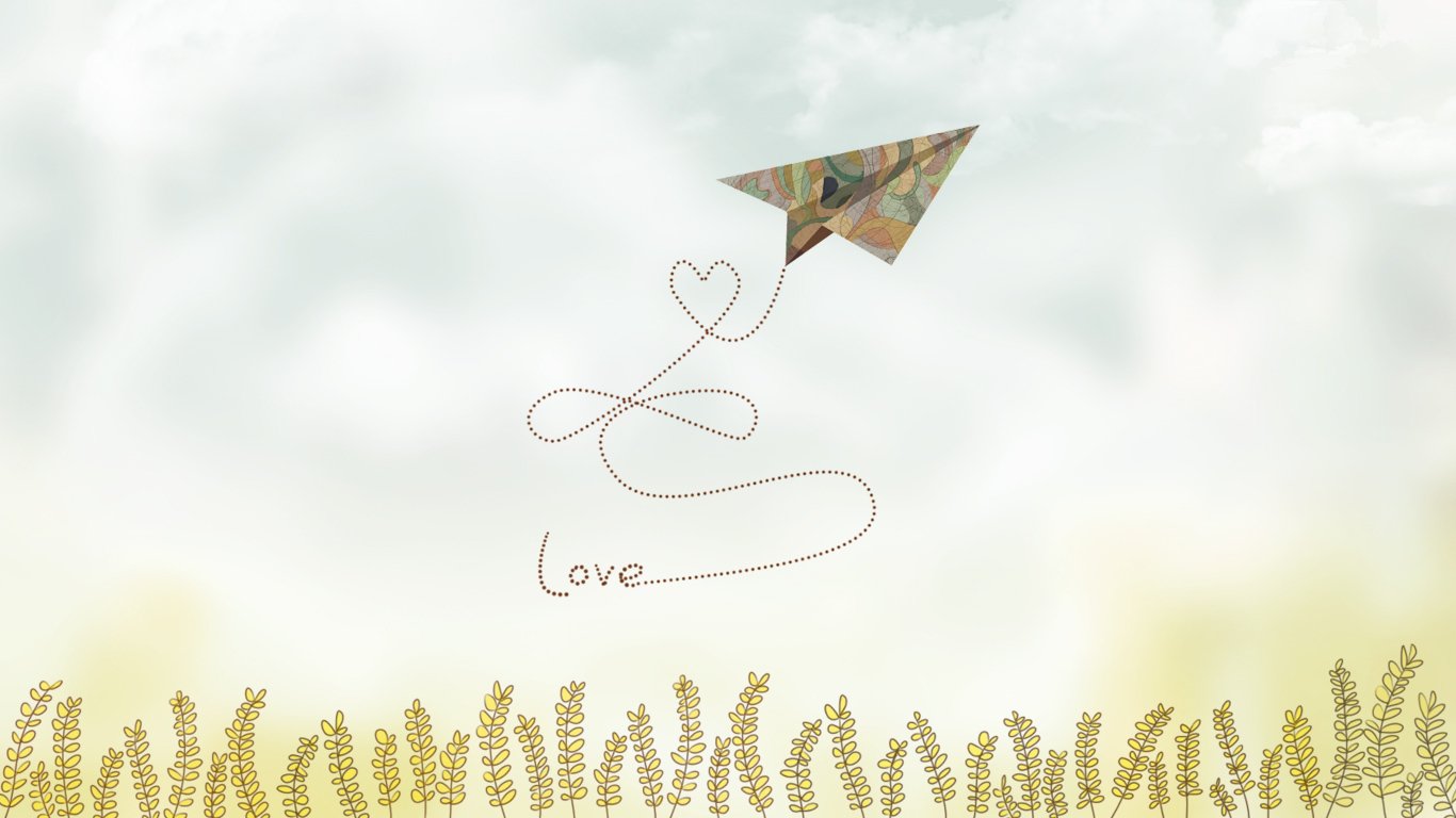 爱情美图,浪漫手绘,飞机,爱情,爱你