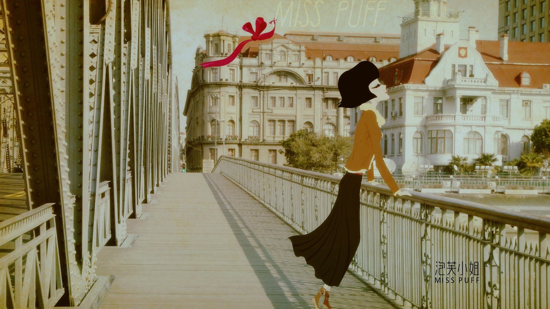 动漫,泡芙小姐,MISS,PUFF,上海大桥,儿童桌面专用