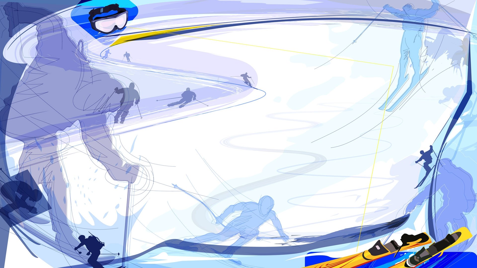 体育,奥运项目,滑雪,卡通版,手绘