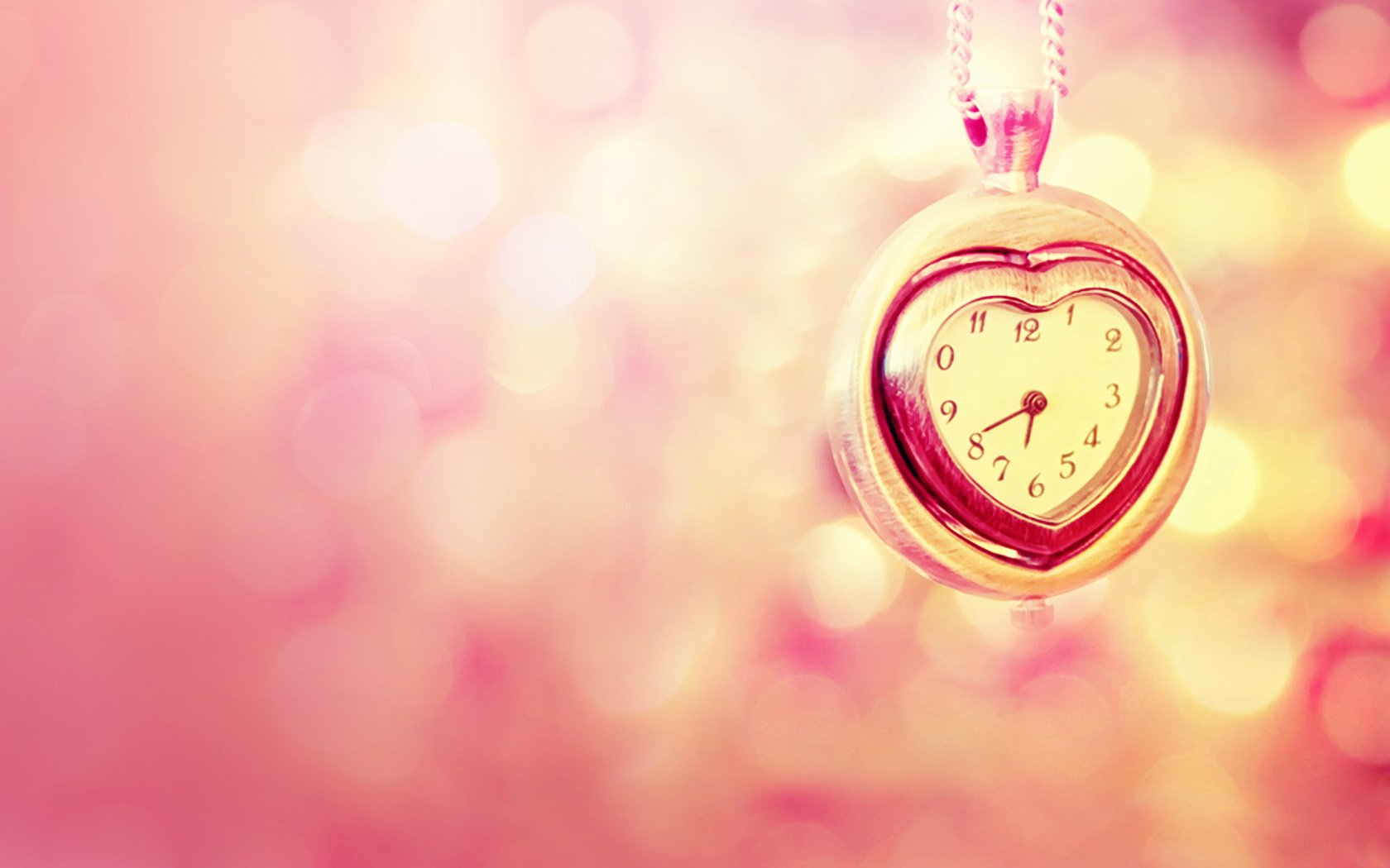 爱情美图,唯美温馨,心型,钟,粉