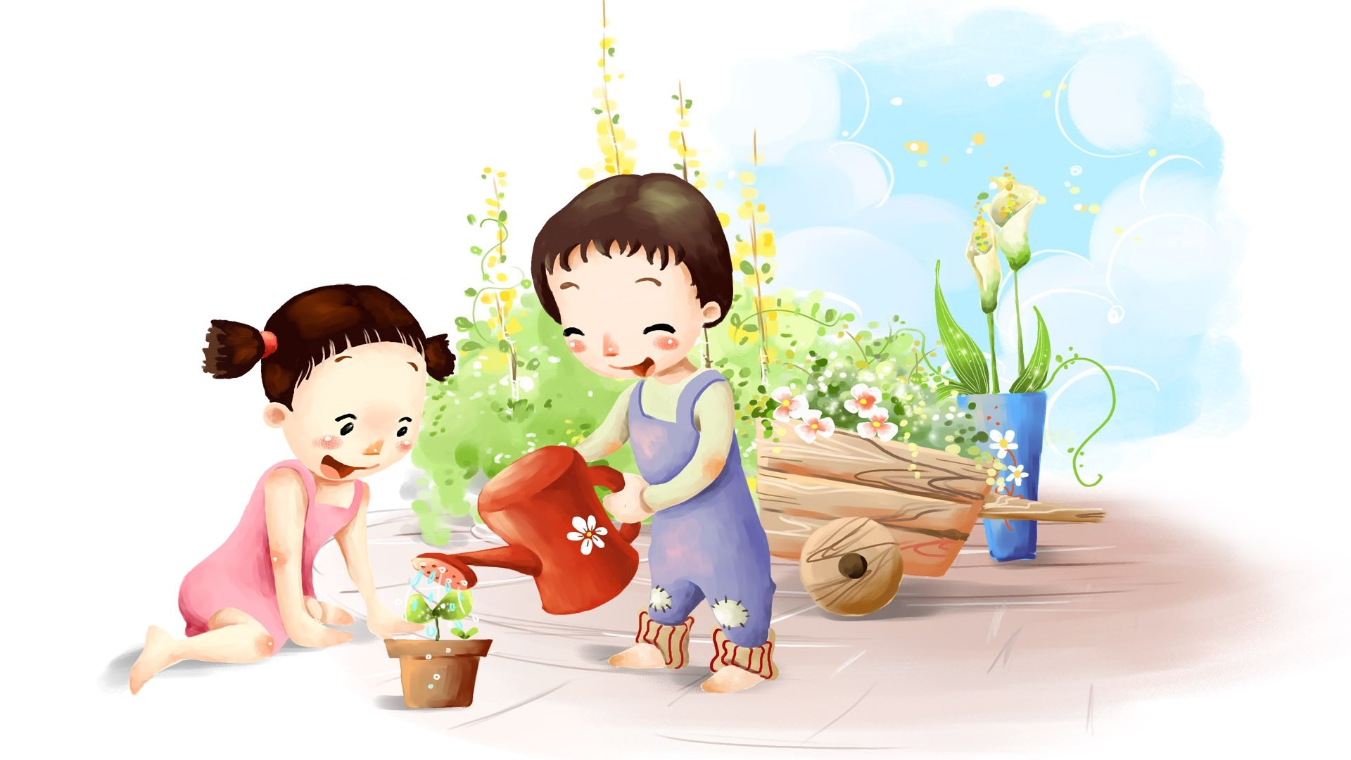 动漫,梦幻童年,手绘,插画,儿童桌面专用