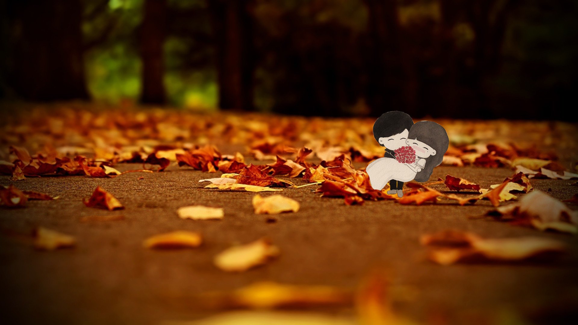 爱情美图,唯美温馨,落叶,恩爱,婚礼