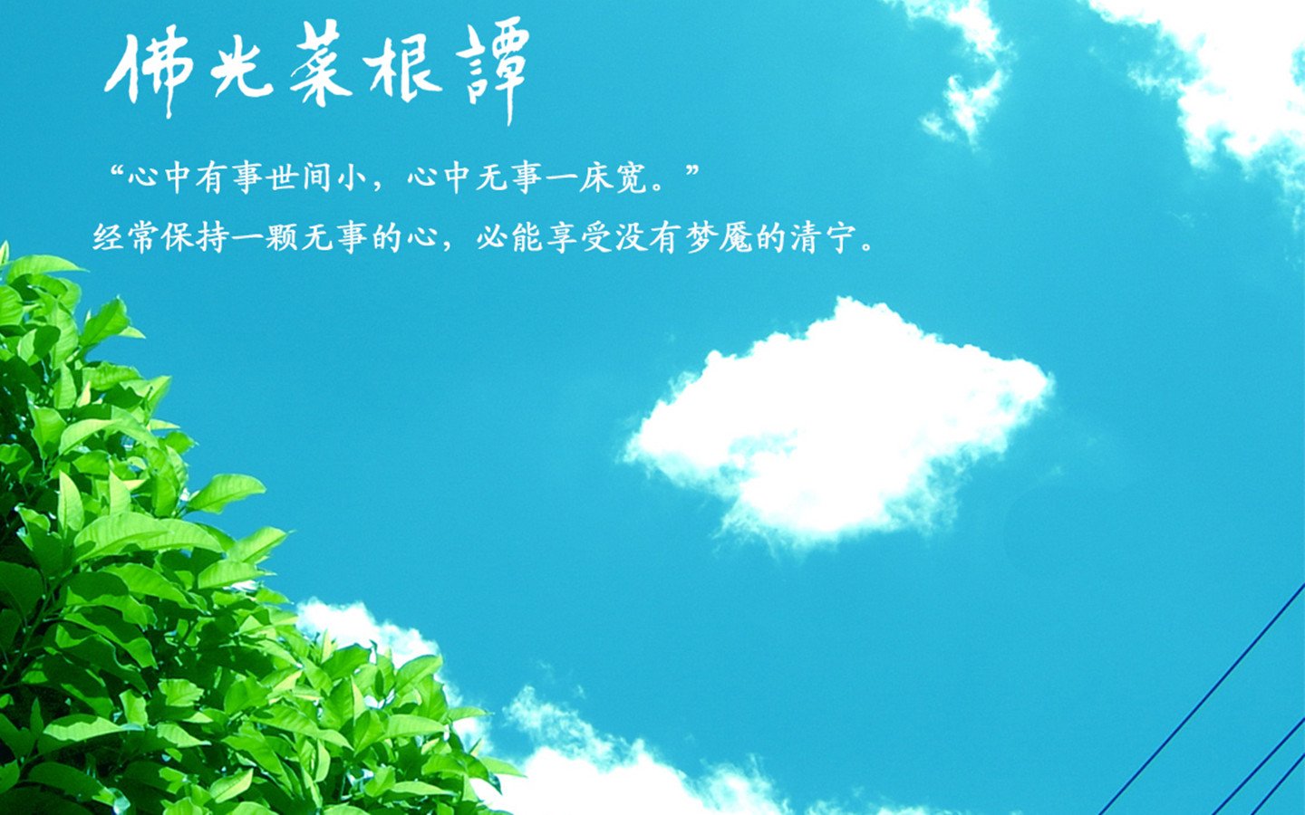 小清新,清新淡雅,佛教主题,佛光菜根谭,1月21日,儿童桌面专用