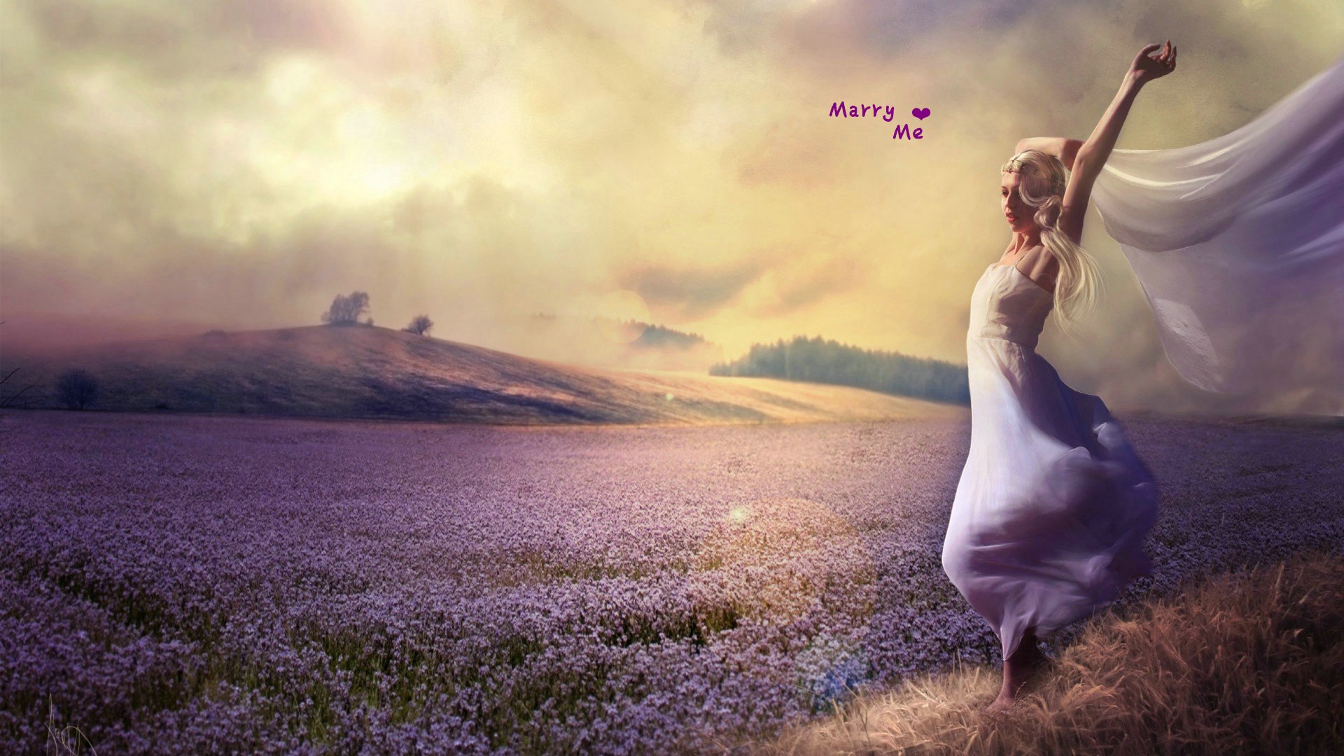 爱情美图,唯美温馨,薰衣草,婚纱