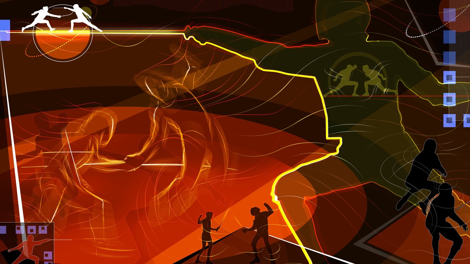 体育,奥运项目,击剑,卡通版,手绘