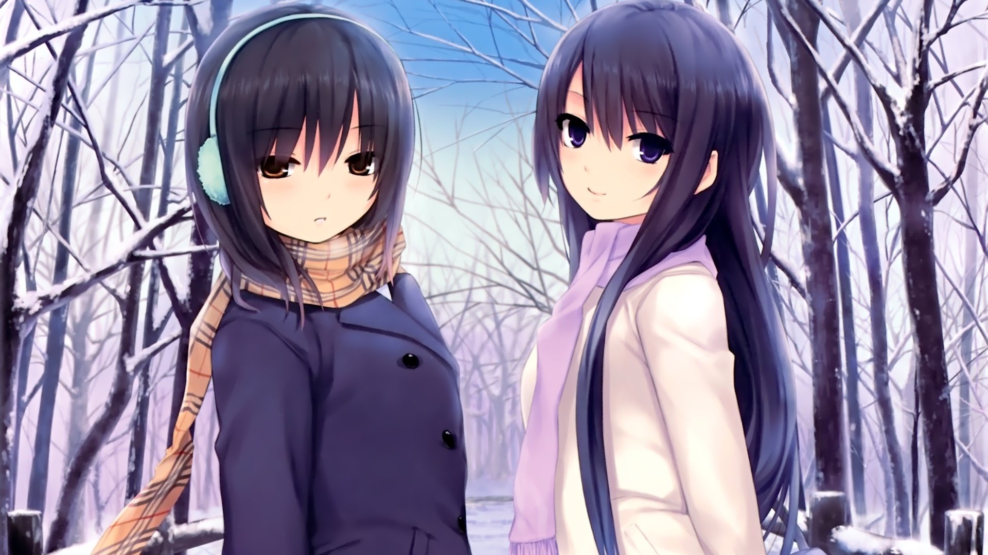 动漫,动漫少女,学生妹,冬天,儿童桌面专用