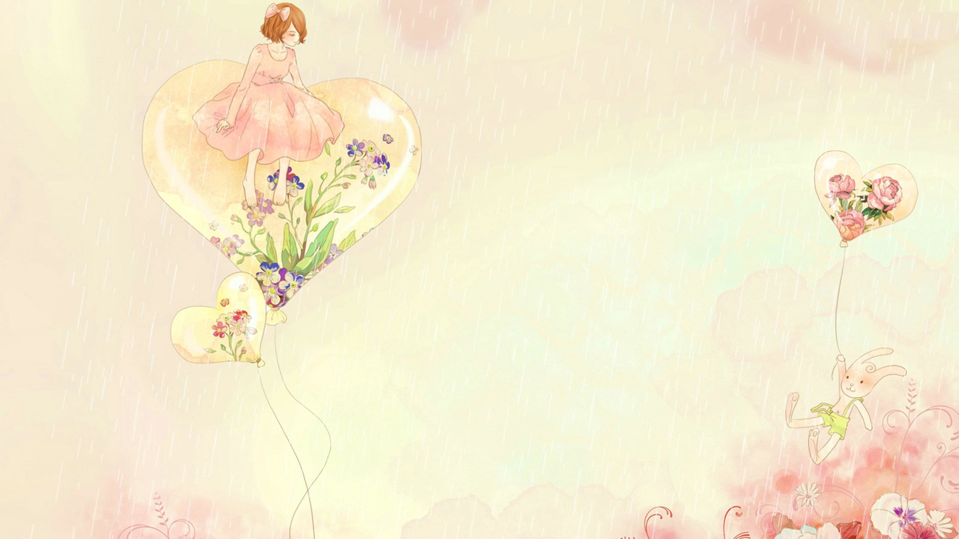 爱情美图,浪漫手绘,花草,爱心,水彩,爱你,恩爱