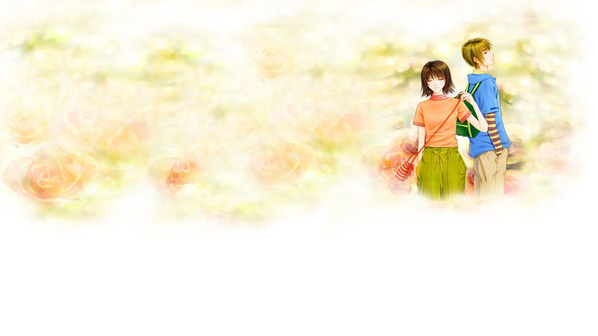 爱情美图,浪漫手绘,在一起,情侣,牵手,恩爱