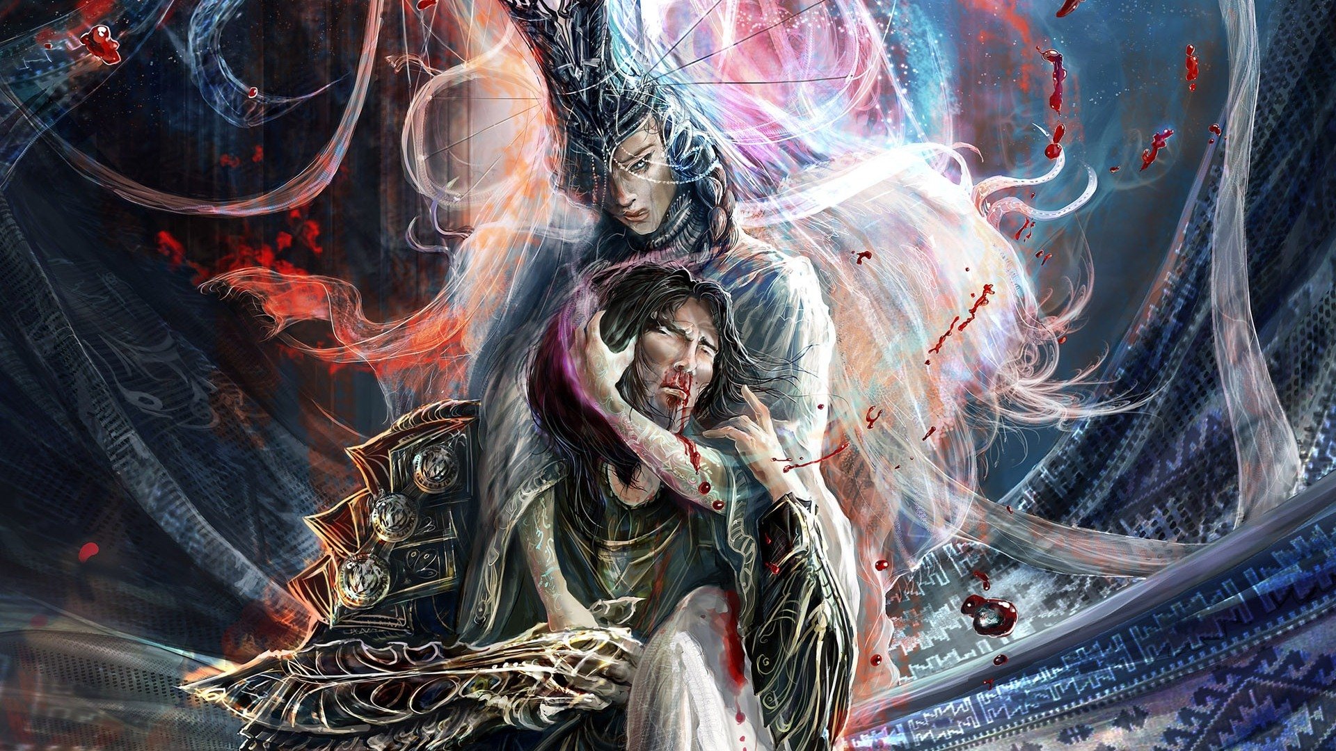 游戏,游戏角色,手绘,插画,爱情