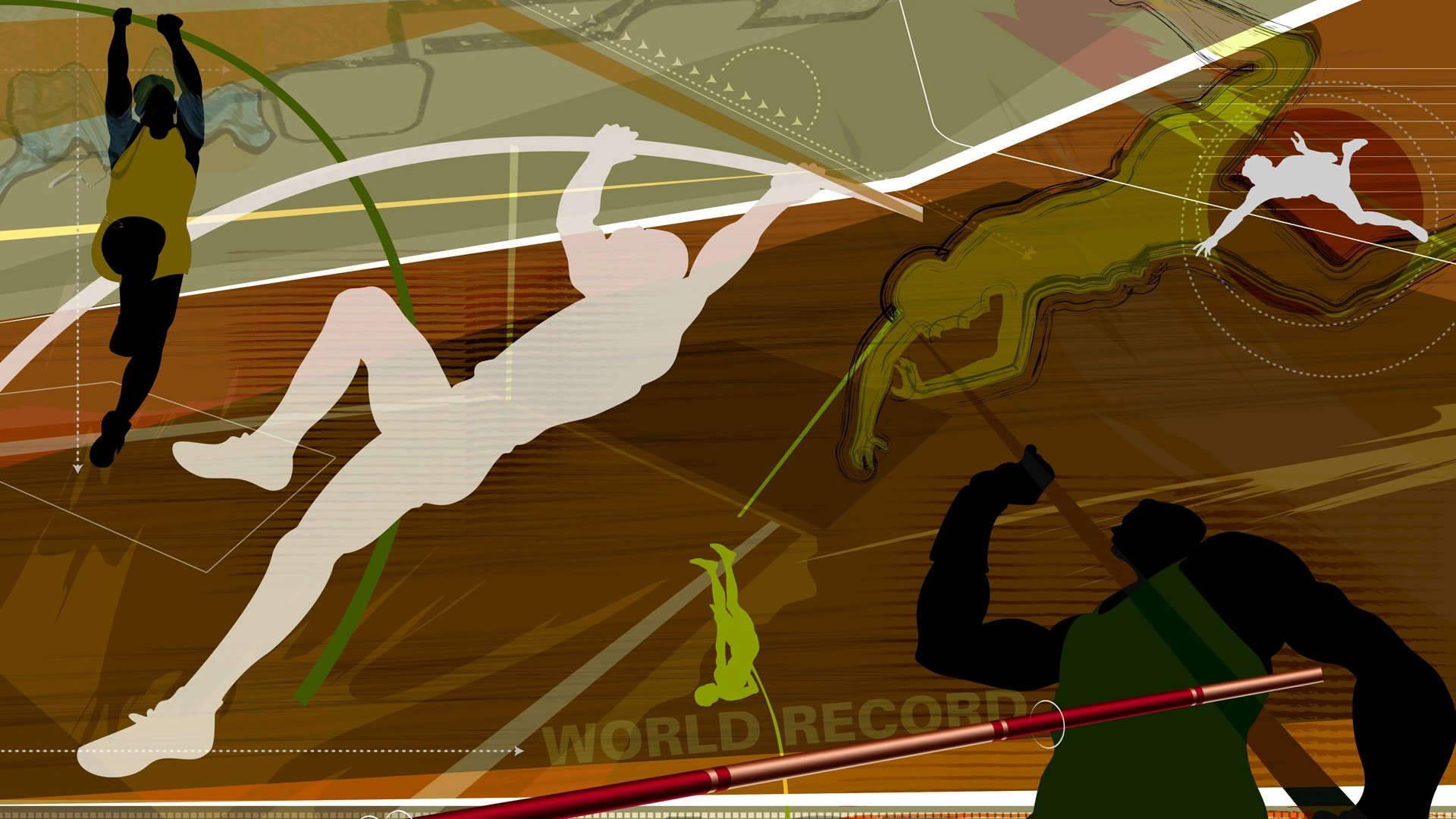 体育,奥运项目,撑杆跳,卡通版,手绘