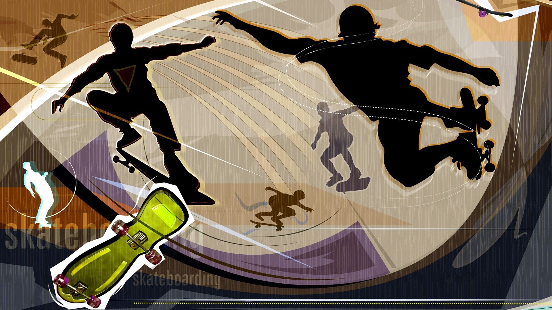 体育,运动项目,滑板,手绘