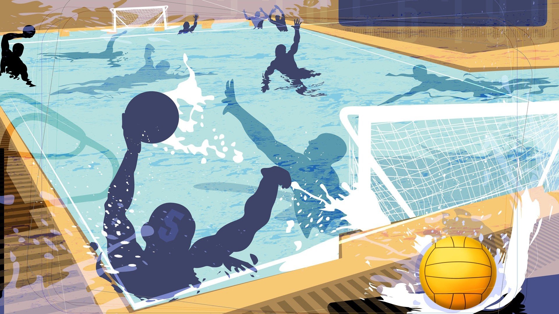 体育,奥运项目,手绘,水球