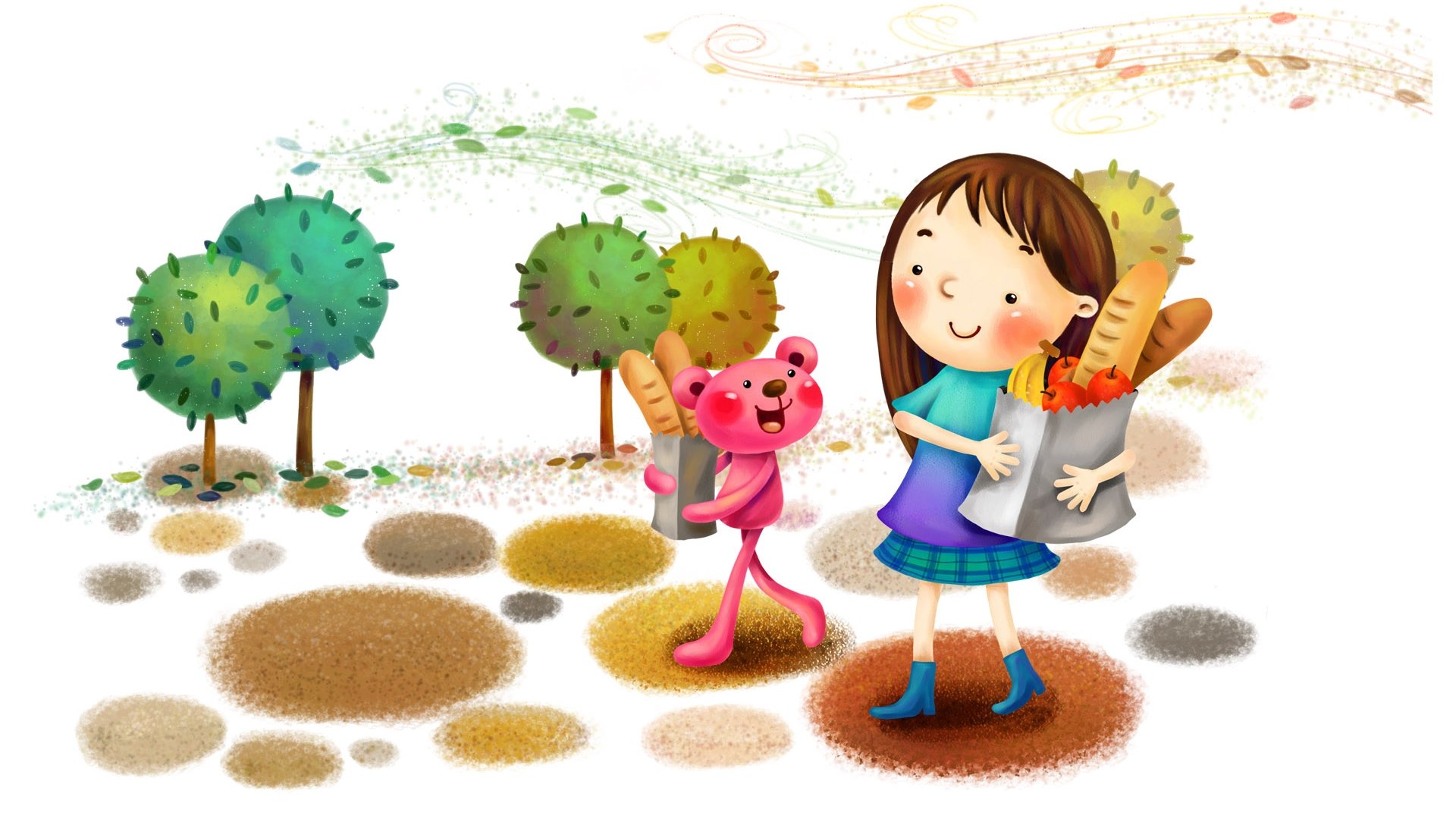 动漫,梦幻童年,插画,手绘,可爱,儿童桌面专用