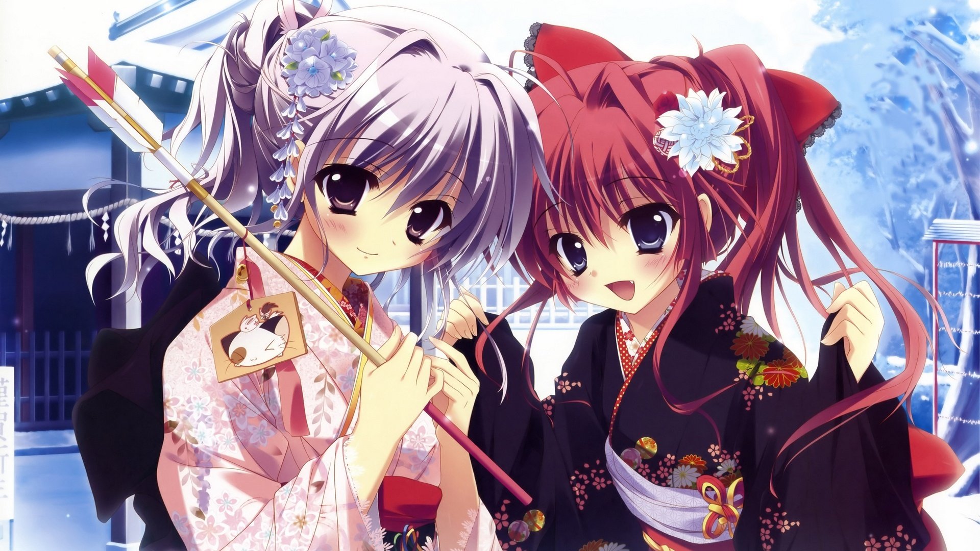 动漫,动漫少女,可爱,插画,日本和服,儿童桌面专用