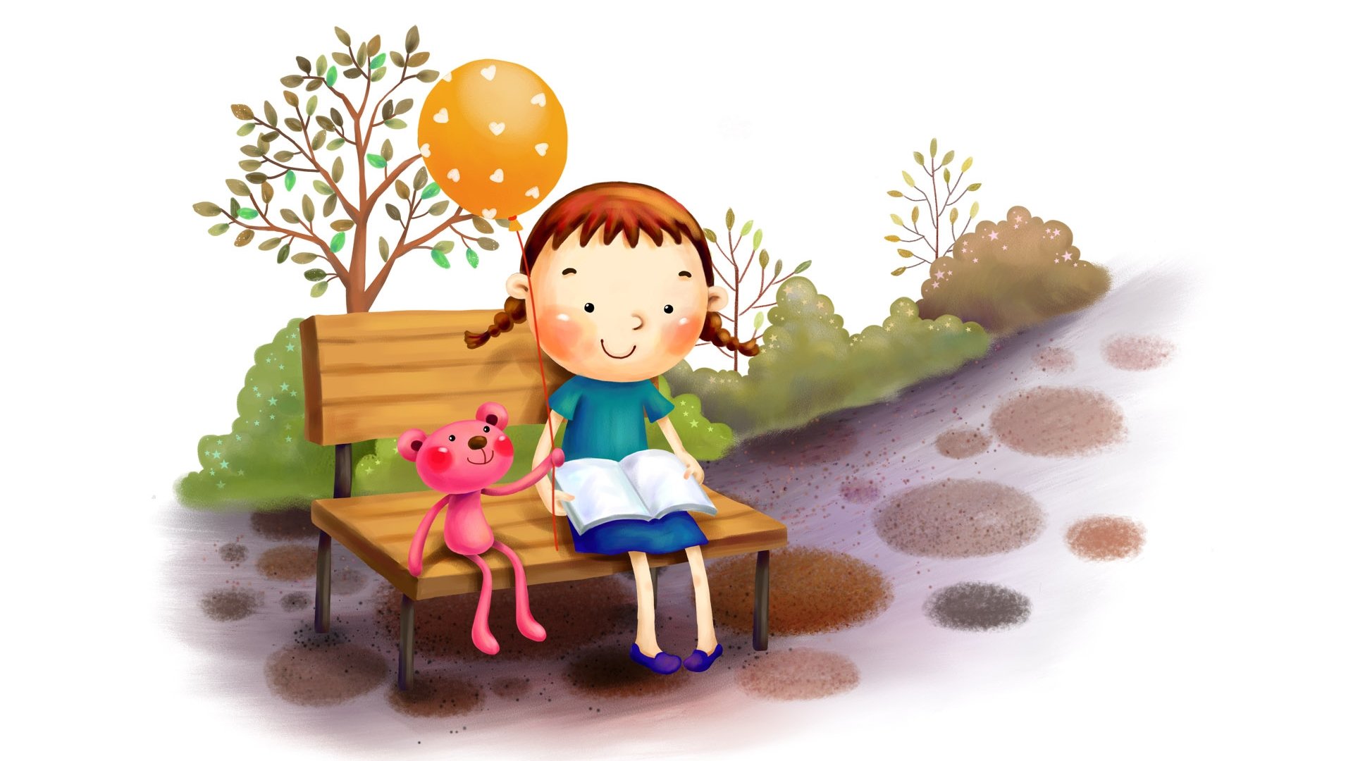 动漫,梦幻童年,插画,手绘,可爱,儿童桌面专用