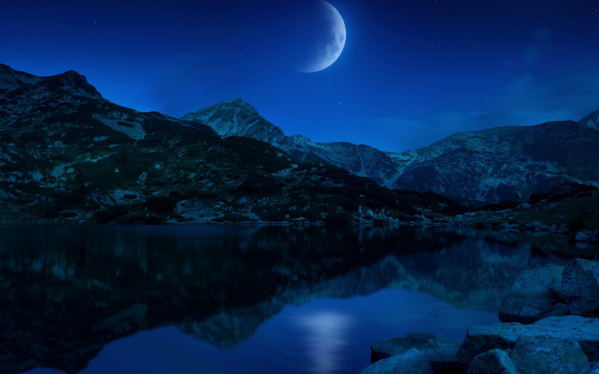 月夜,夜晚,月亮,晚上,天黑了,夜景,儿童桌面专用