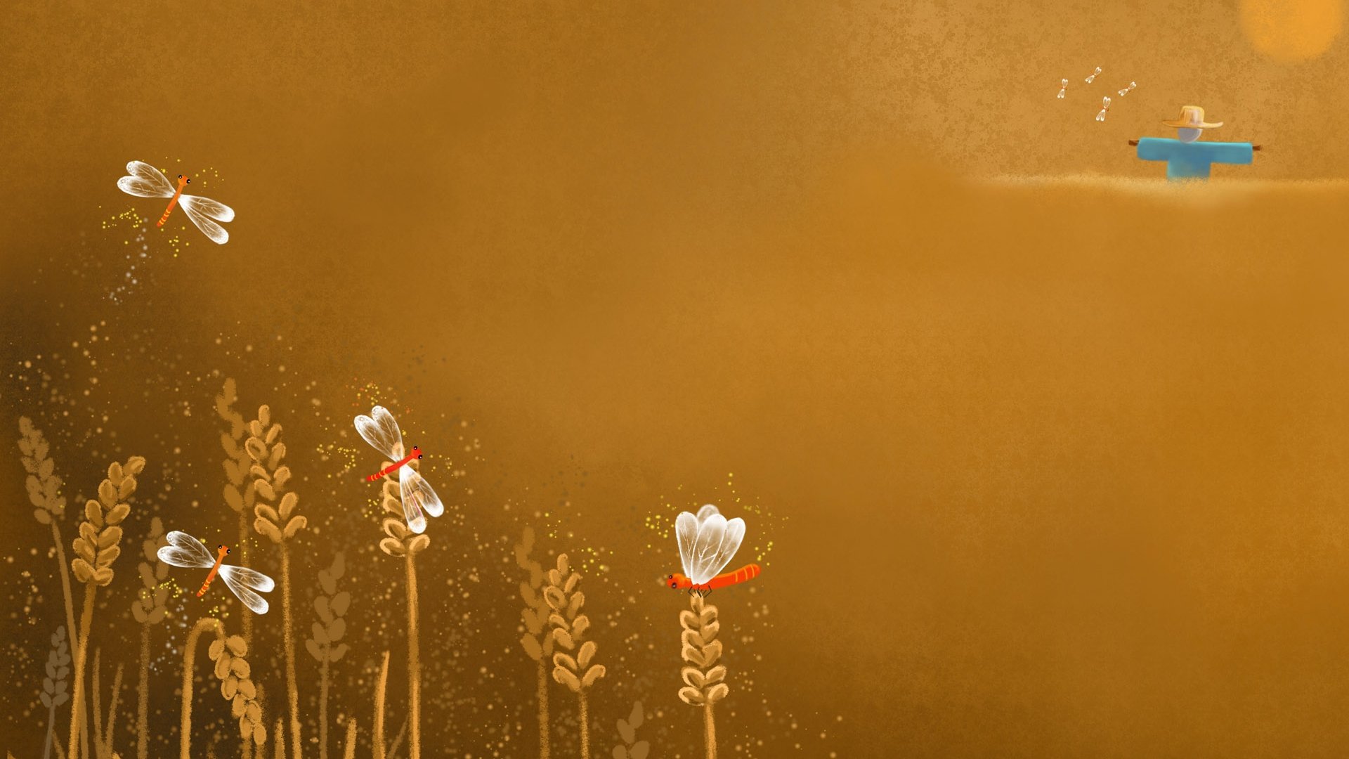 动漫,童年,卡通,插画,蜻蜓,儿童桌面专用