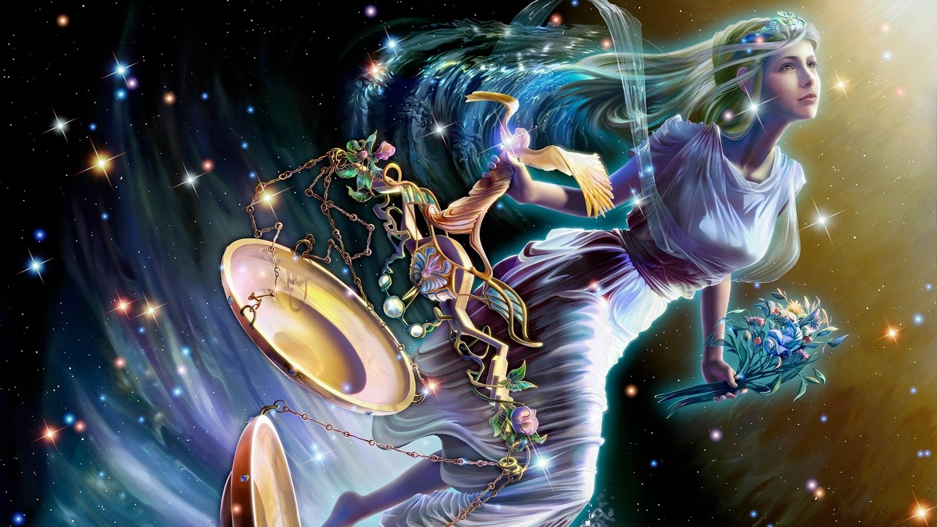 动漫,动漫少女,仙女,插画,儿童桌面专用