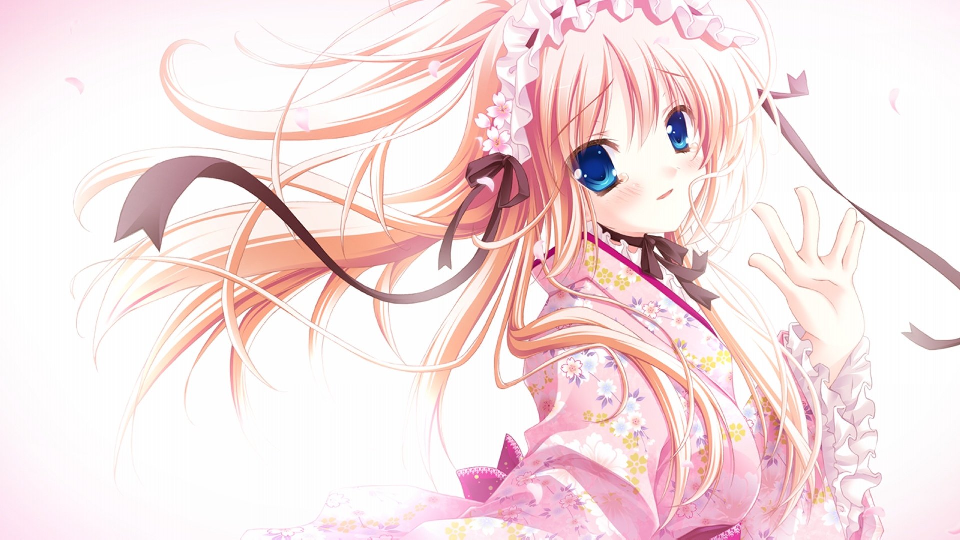 动漫,动漫少女,插画,日本文化,和服,儿童桌面专用