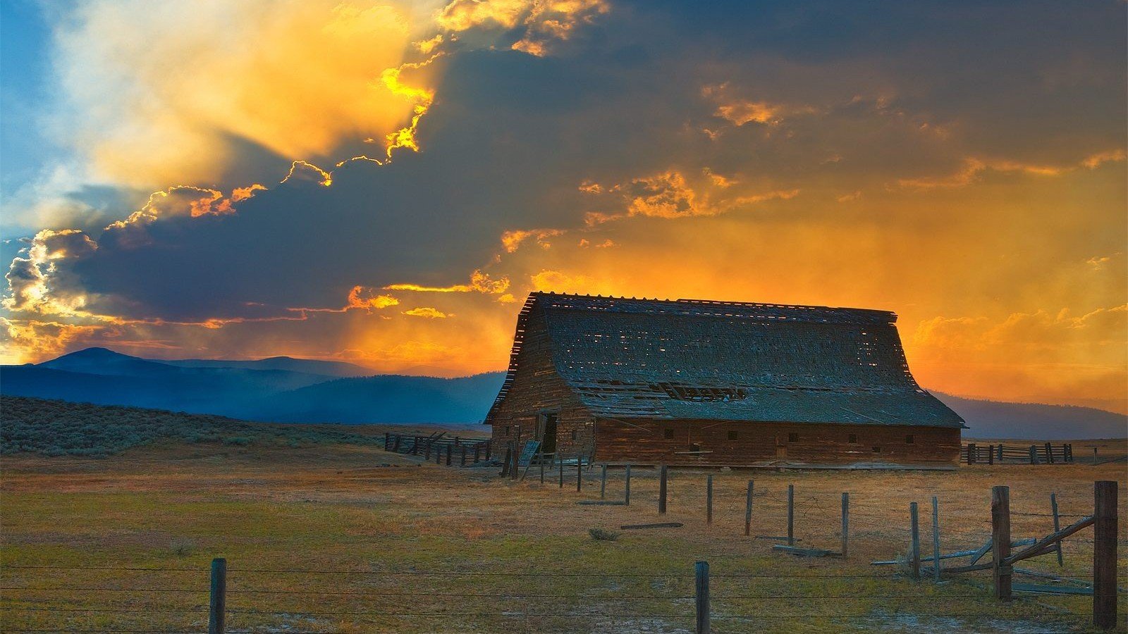 开阔,风景,阳光,风光,落日,日落,红日,余晖,落日余晖,房子,儿童桌面专用