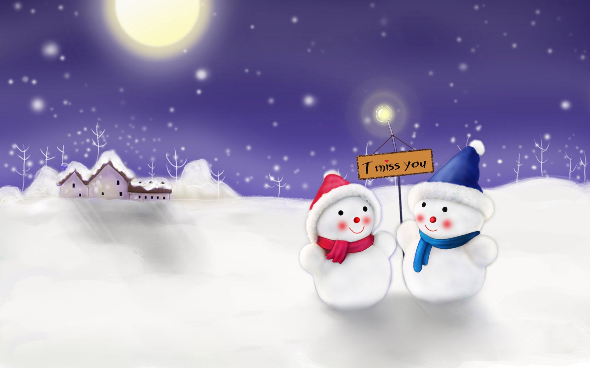 小清新,温馨一刻,雪人,1月16日,儿童桌面专用