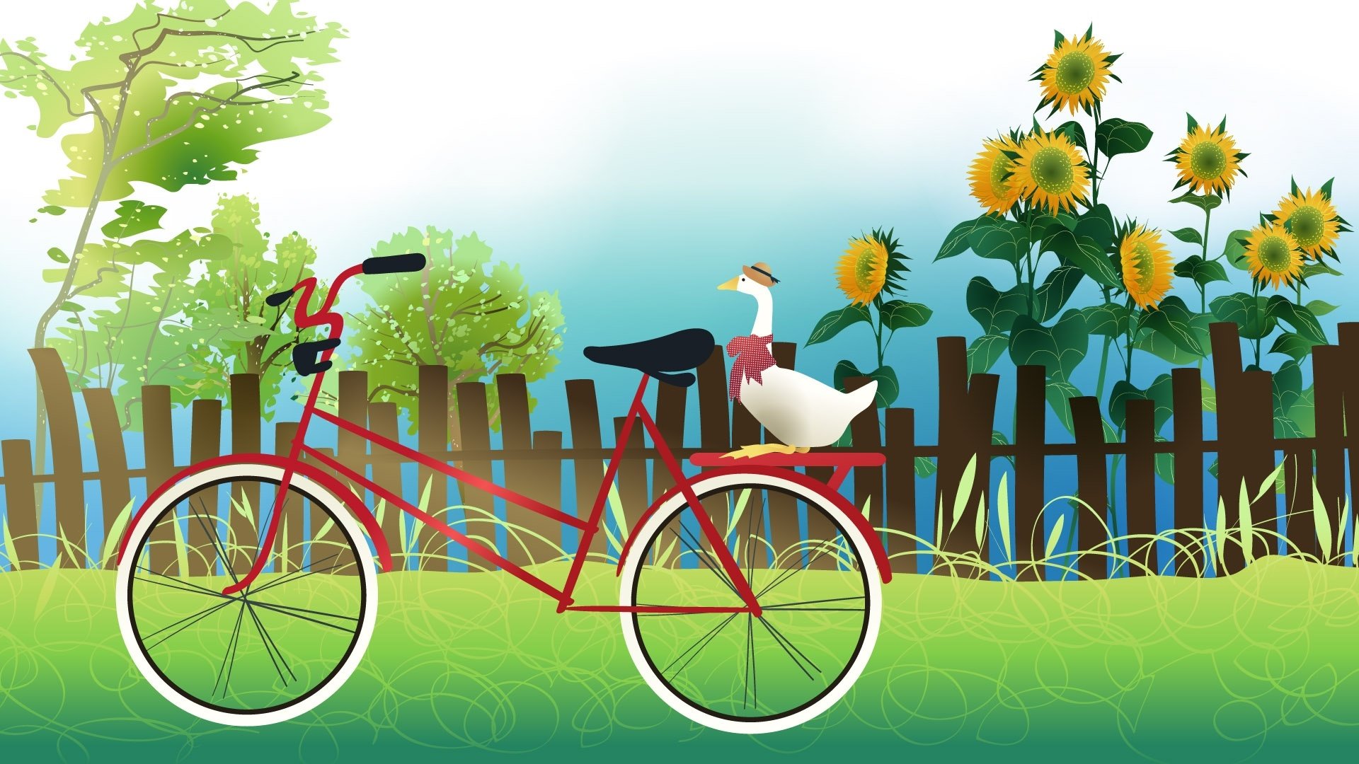 动漫,梦幻,插画,手绘,清新,小鸭子,儿童桌面专用