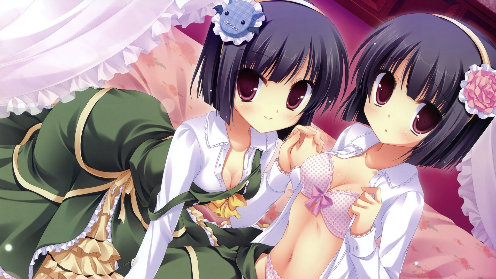 动漫,动漫少女,可爱,双胞胎姐妹