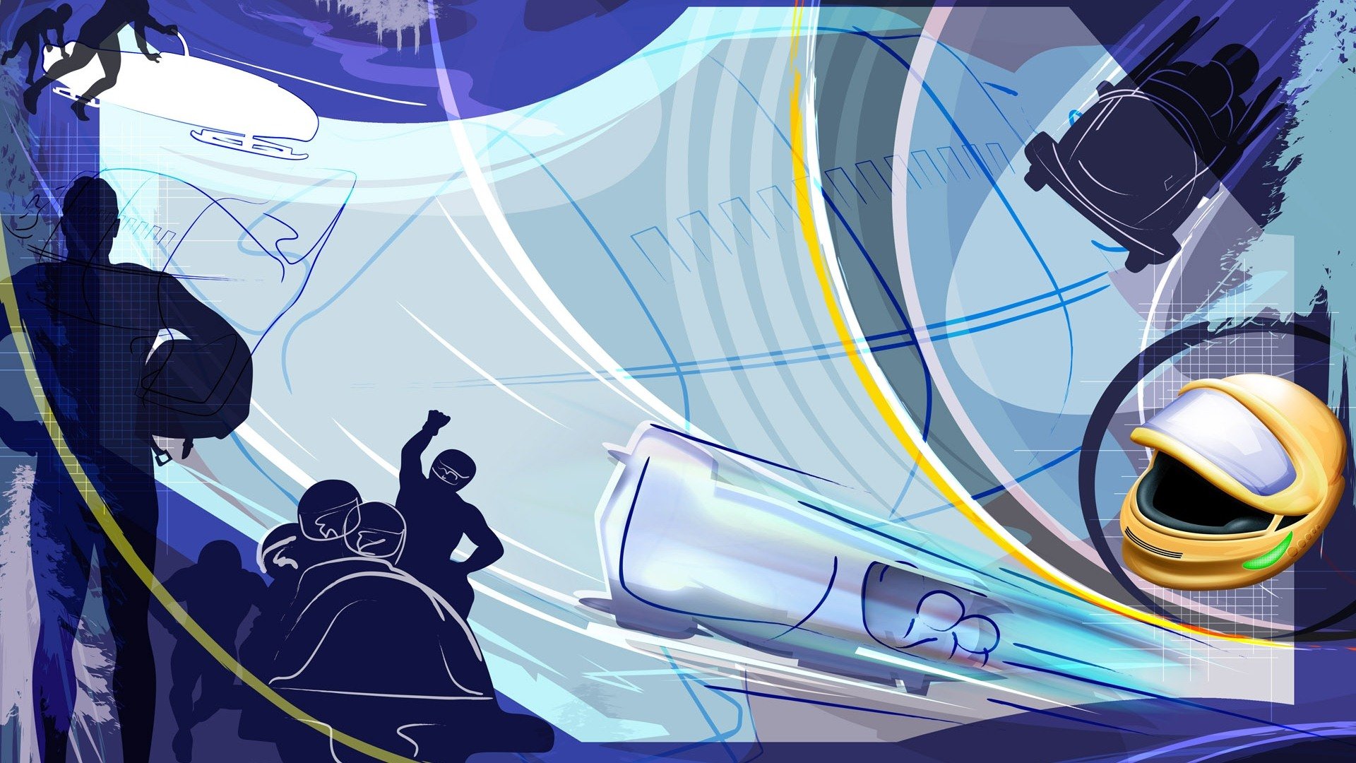 体育,奥运项目,短道速滑,滑雪,手绘