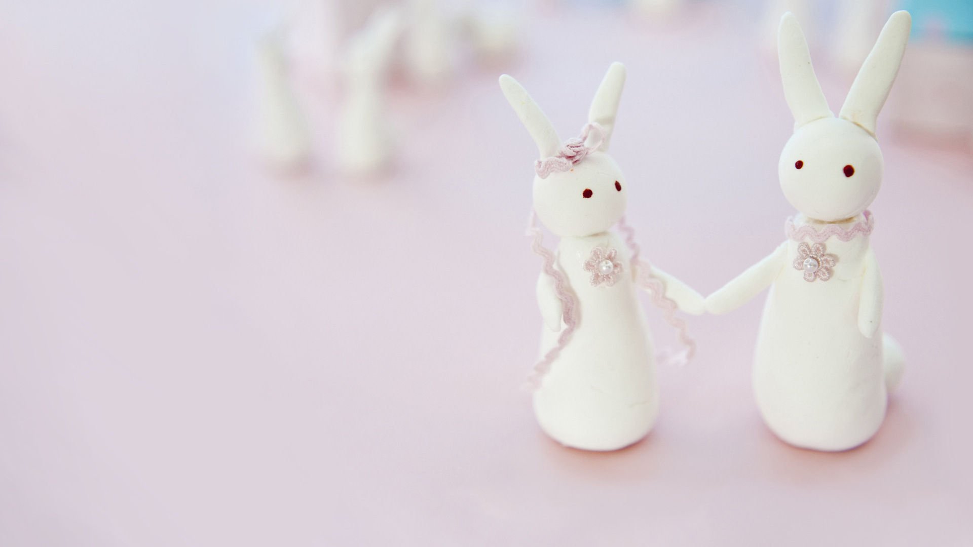 爱情美图,唯美温馨,白兔,牵手