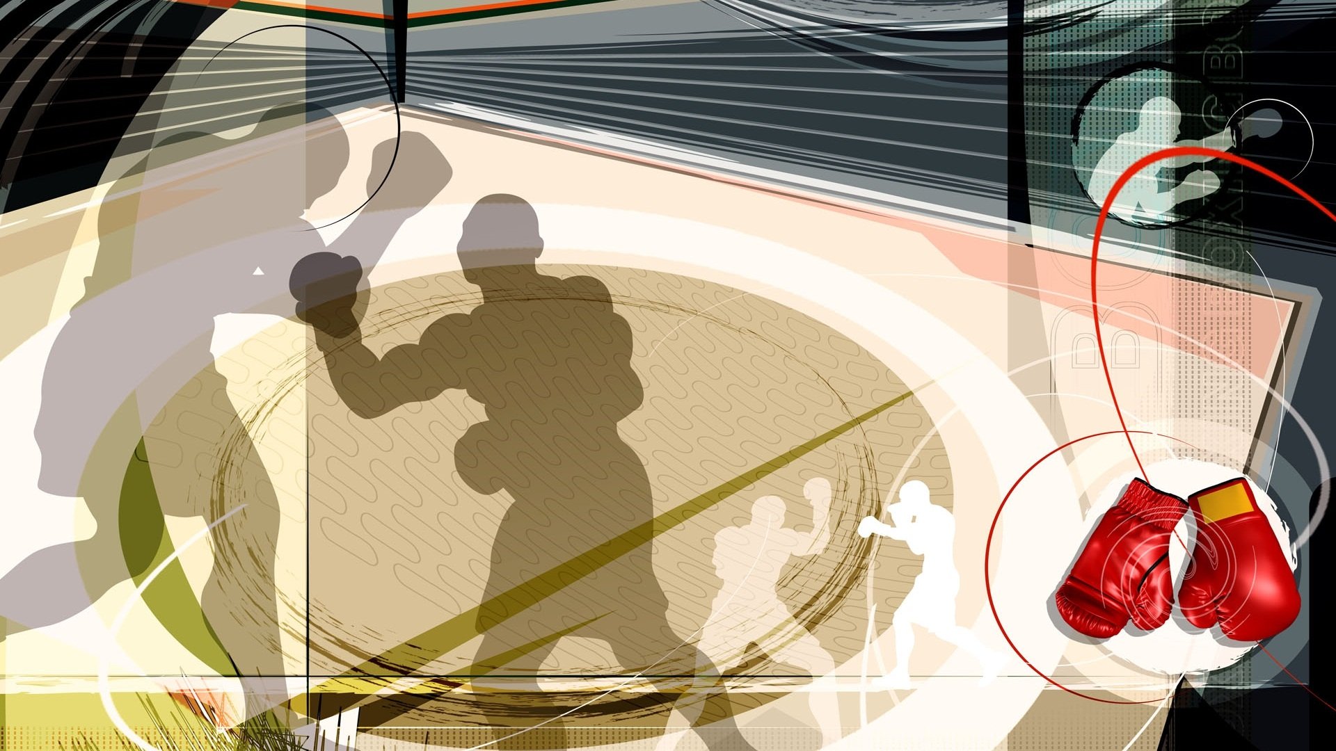 体育,奥运项目,拳击,手绘,卡通版