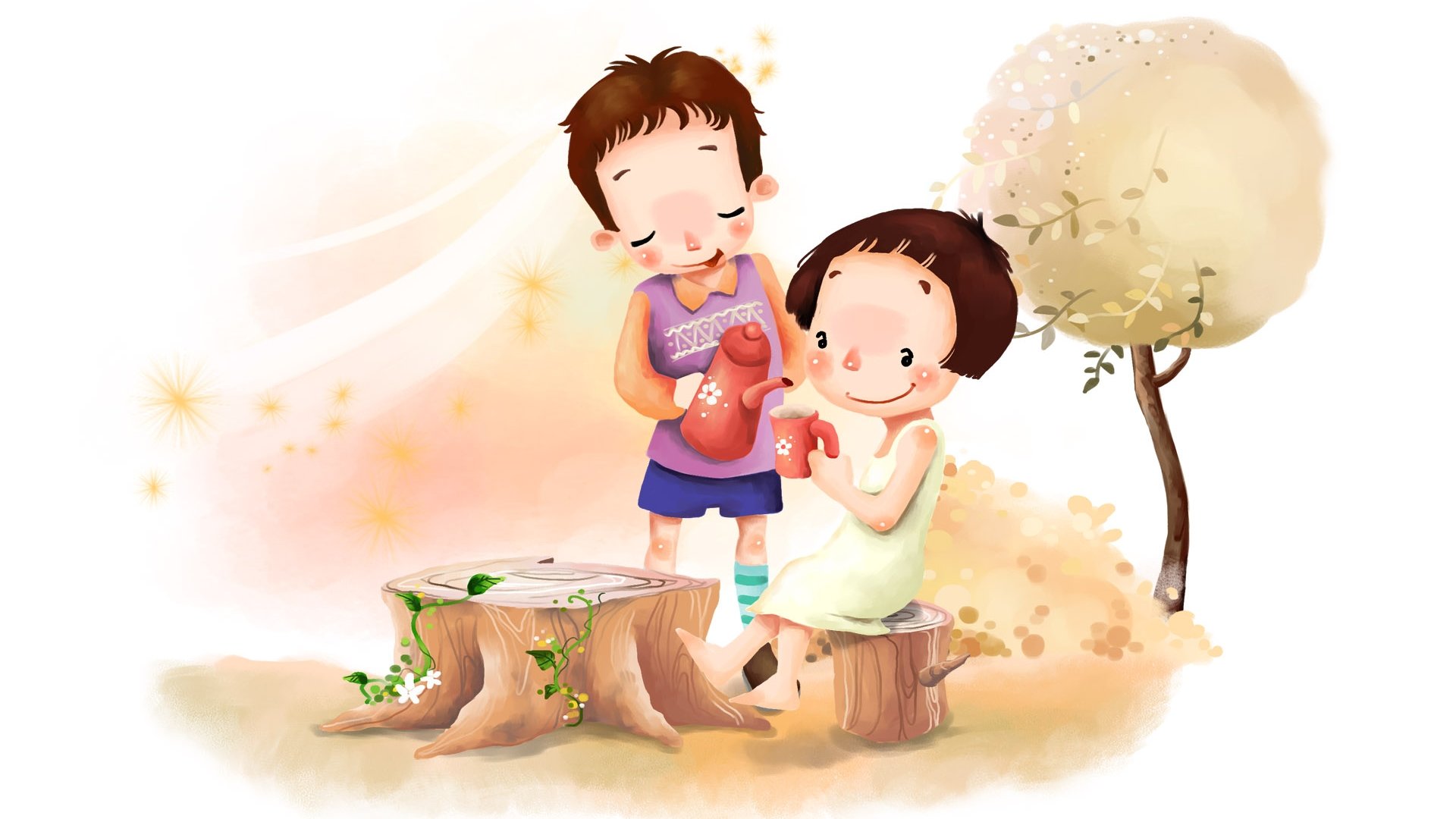 动漫,梦幻童年,童年时光,插画,手绘,儿童桌面专用