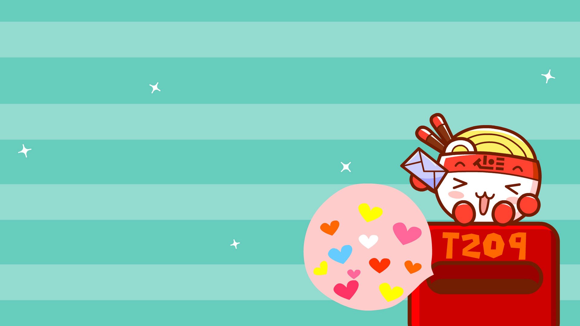 爱情美图,浪漫手绘,大口呆,爱心,邮筒