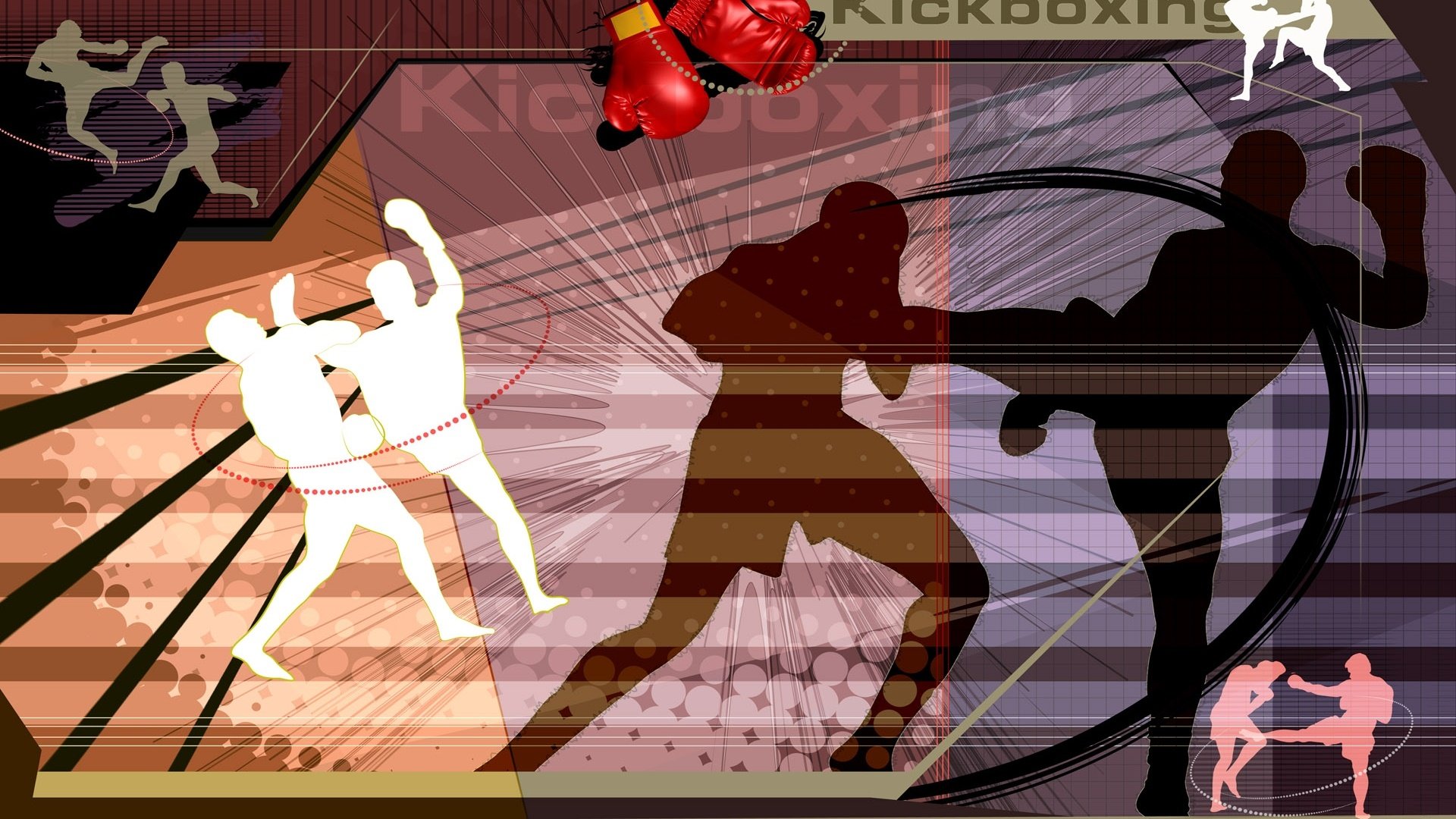 体育,自由搏击,卡通版,手绘