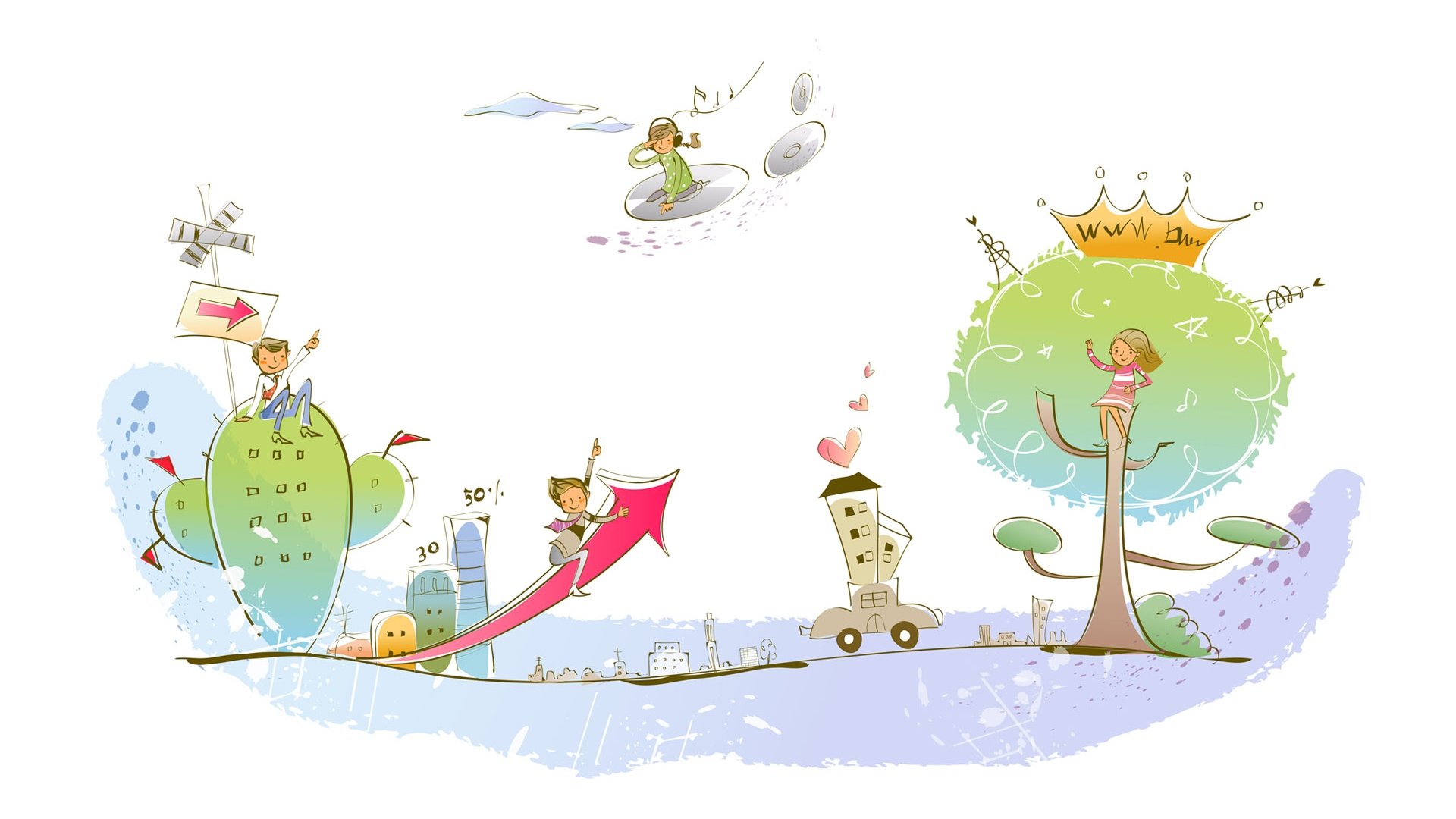 动漫,梦幻童年,童年时光,插画,手绘,儿童桌面专用