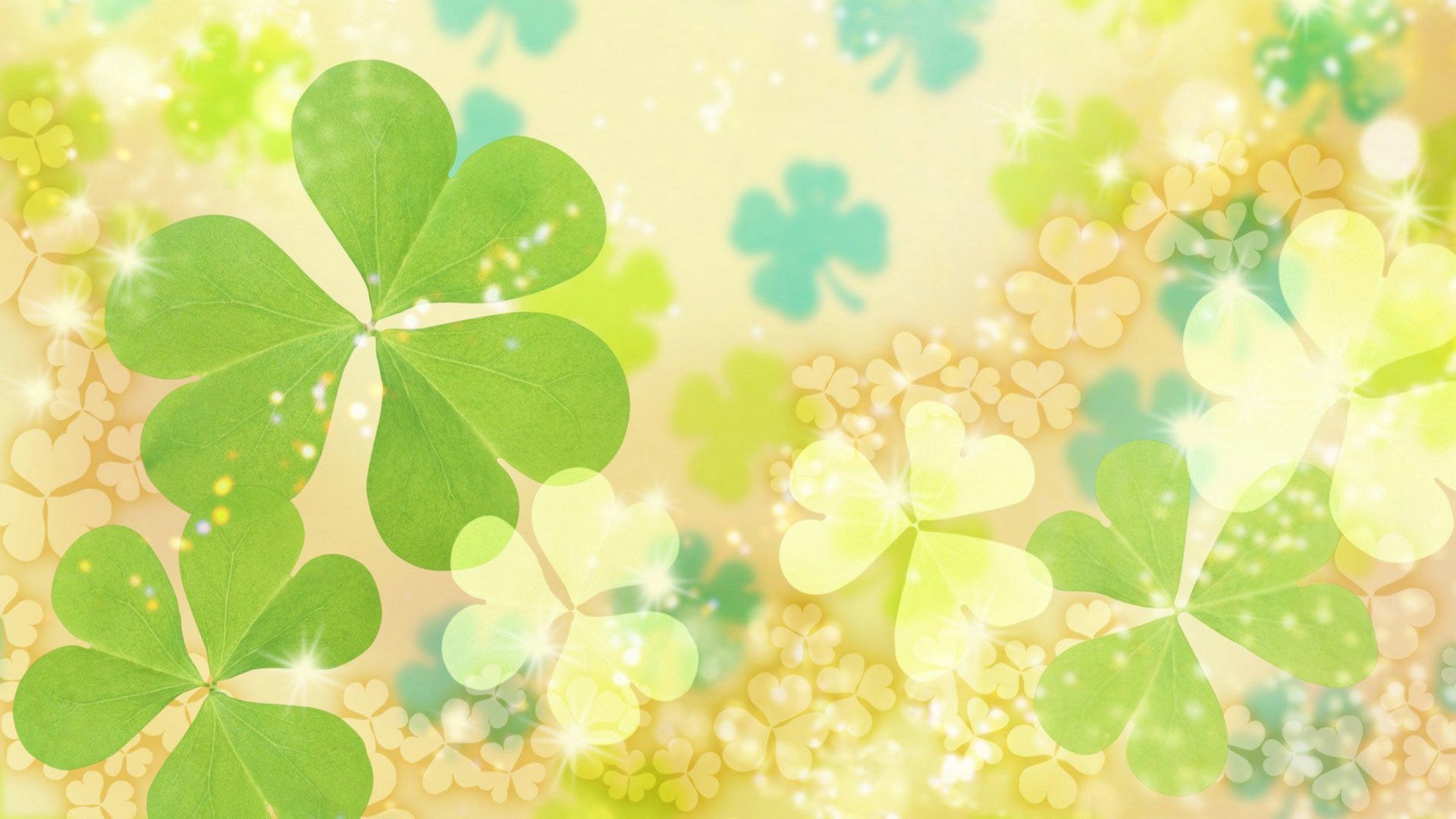 小清新,护眼壁纸,四叶草,幸运,儿童桌面专用