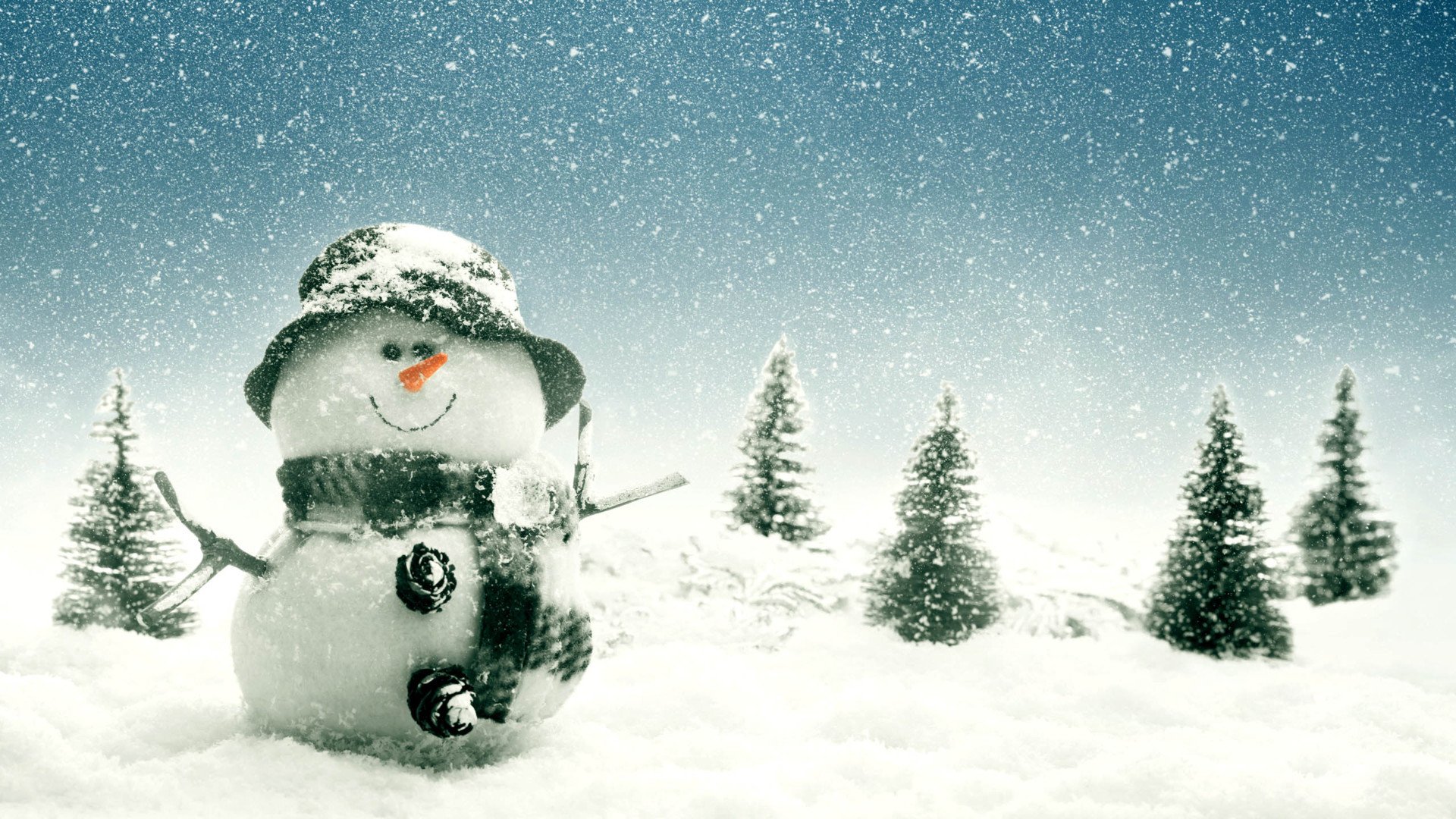 小清新,温馨一刻,雪人,1月23日,儿童桌面专用