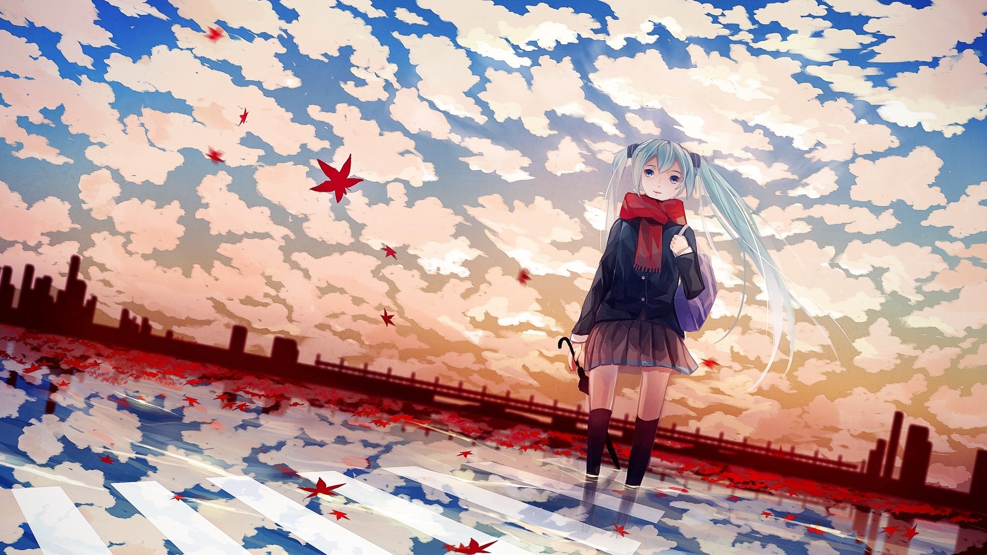 动漫,动漫少女,初音未来,插画,手绘,儿童桌面专用