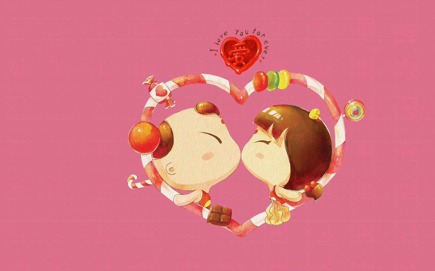 爱情美图,浪漫手绘,情侣,恩爱,爱你