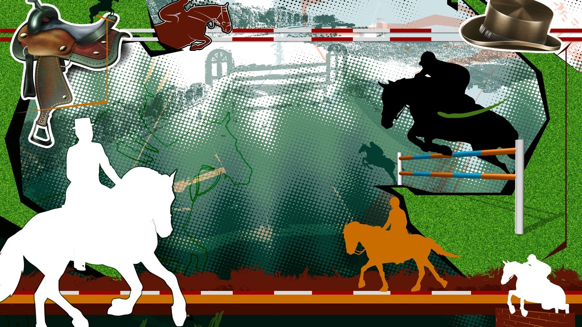 体育,奥运项目,马术,卡通版,手绘