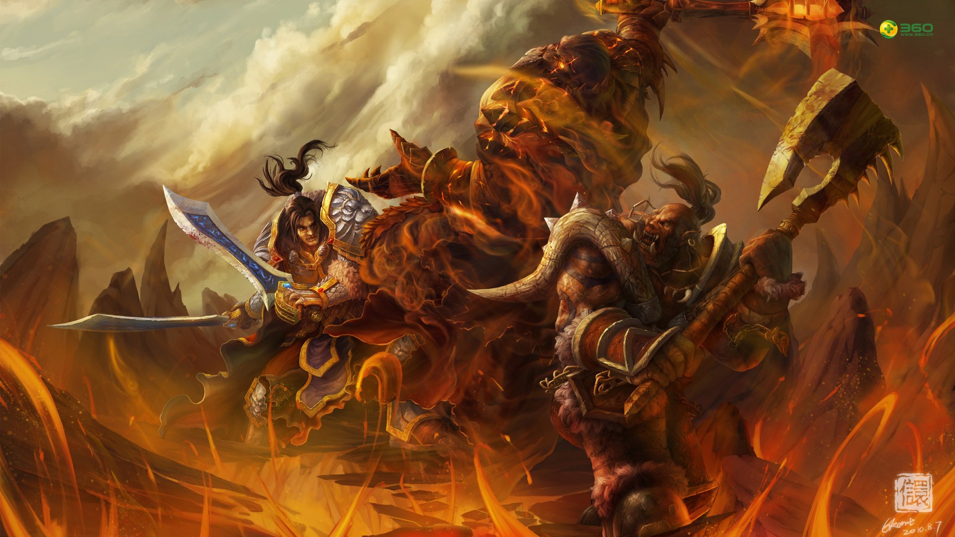 游戏,暴雪,战士,萨满,魔兽世界,360壁纸,游戏插画,Cg图,最后的咆哮