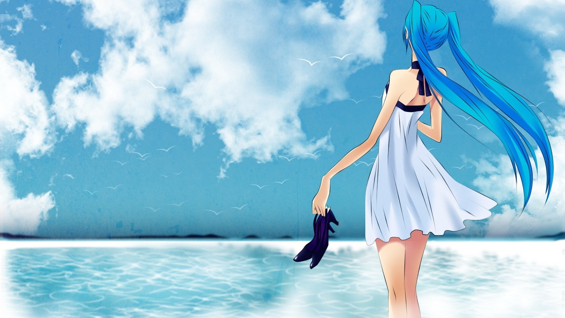 动漫,动漫少女,插画,初音,儿童桌面专用