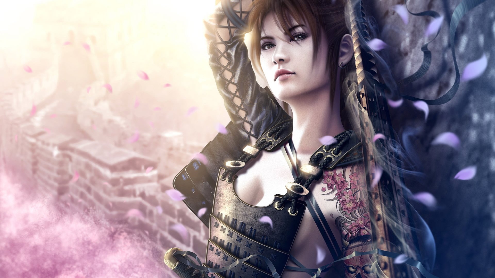 动漫,动漫少女,插画,战士,儿童桌面专用