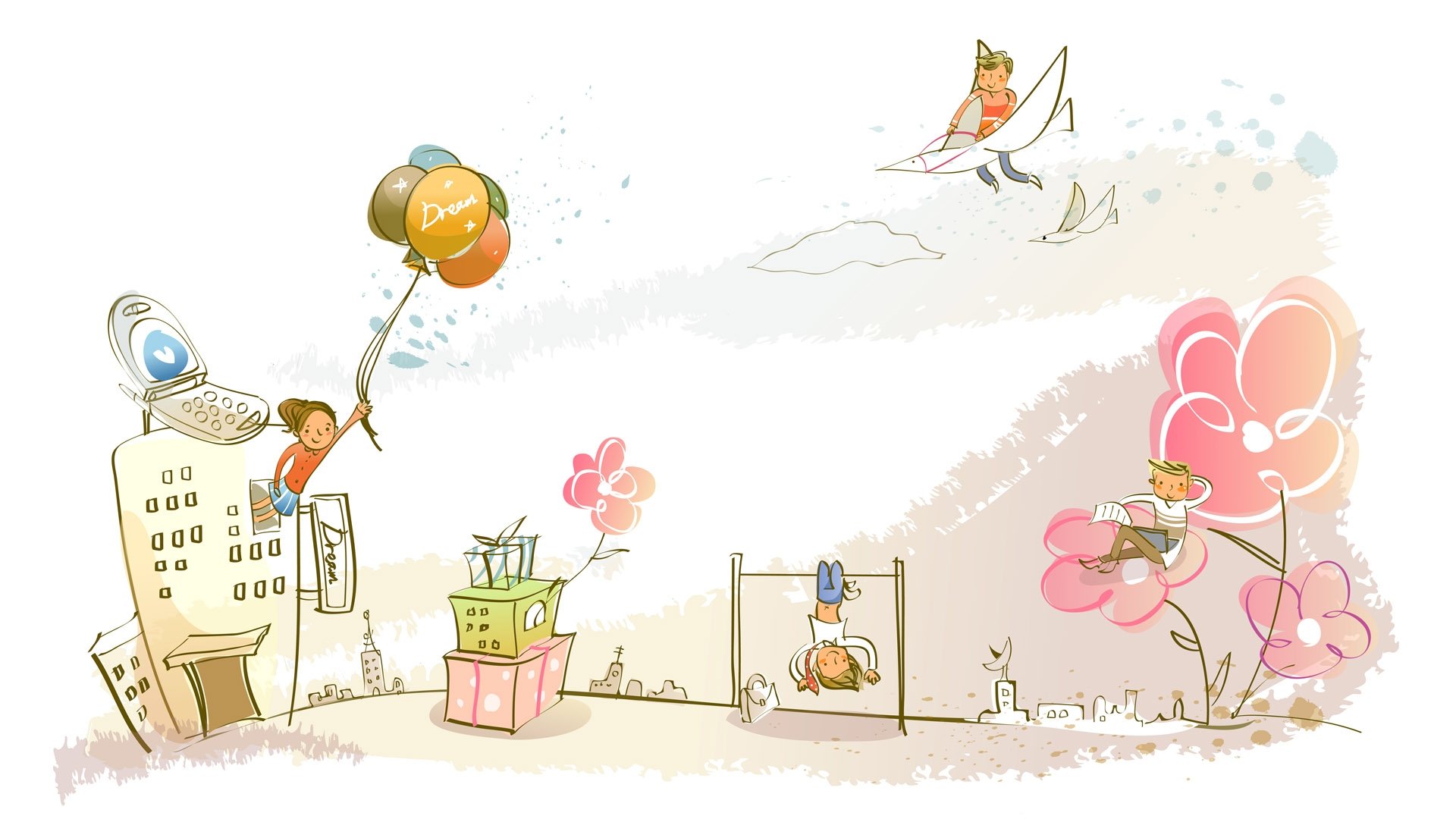 动漫,梦幻童年,童年时光,儿童桌面专用