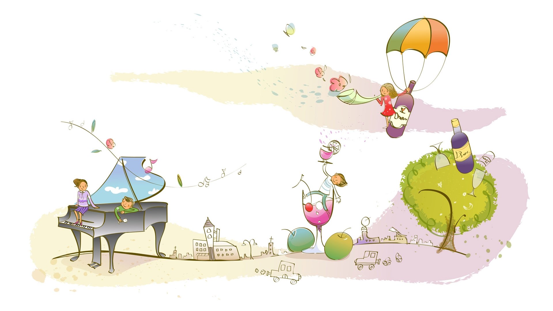 动漫,梦幻童年,童年时光,手绘,插画,儿童桌面专用