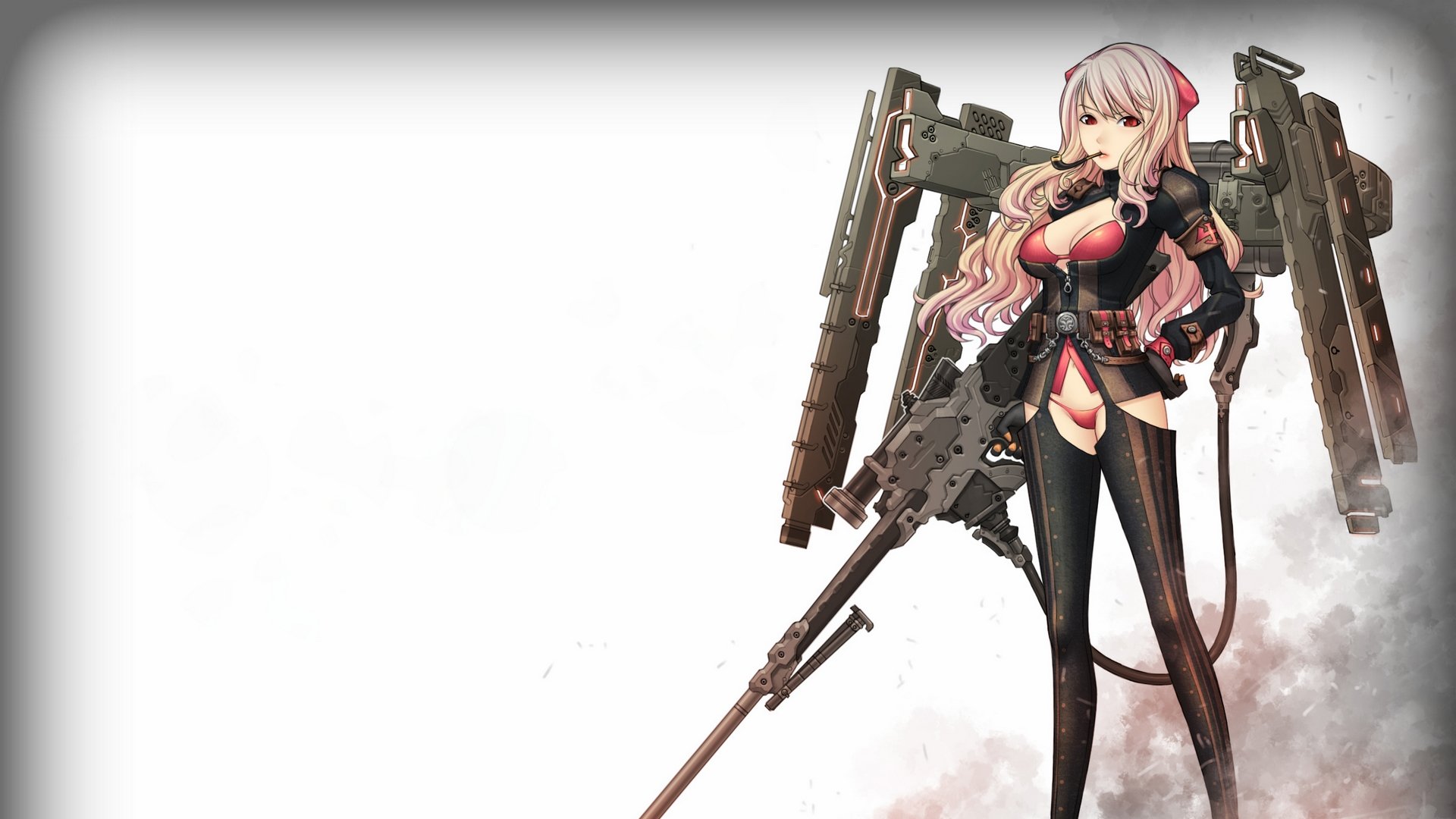 动漫,动漫少女,机关枪少女,插画,巨乳,儿童桌面专用