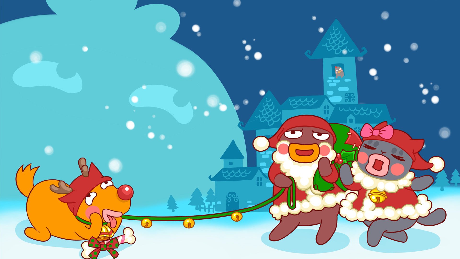 动漫,卡通,平安夜,小幺鸡,儿童桌面专用