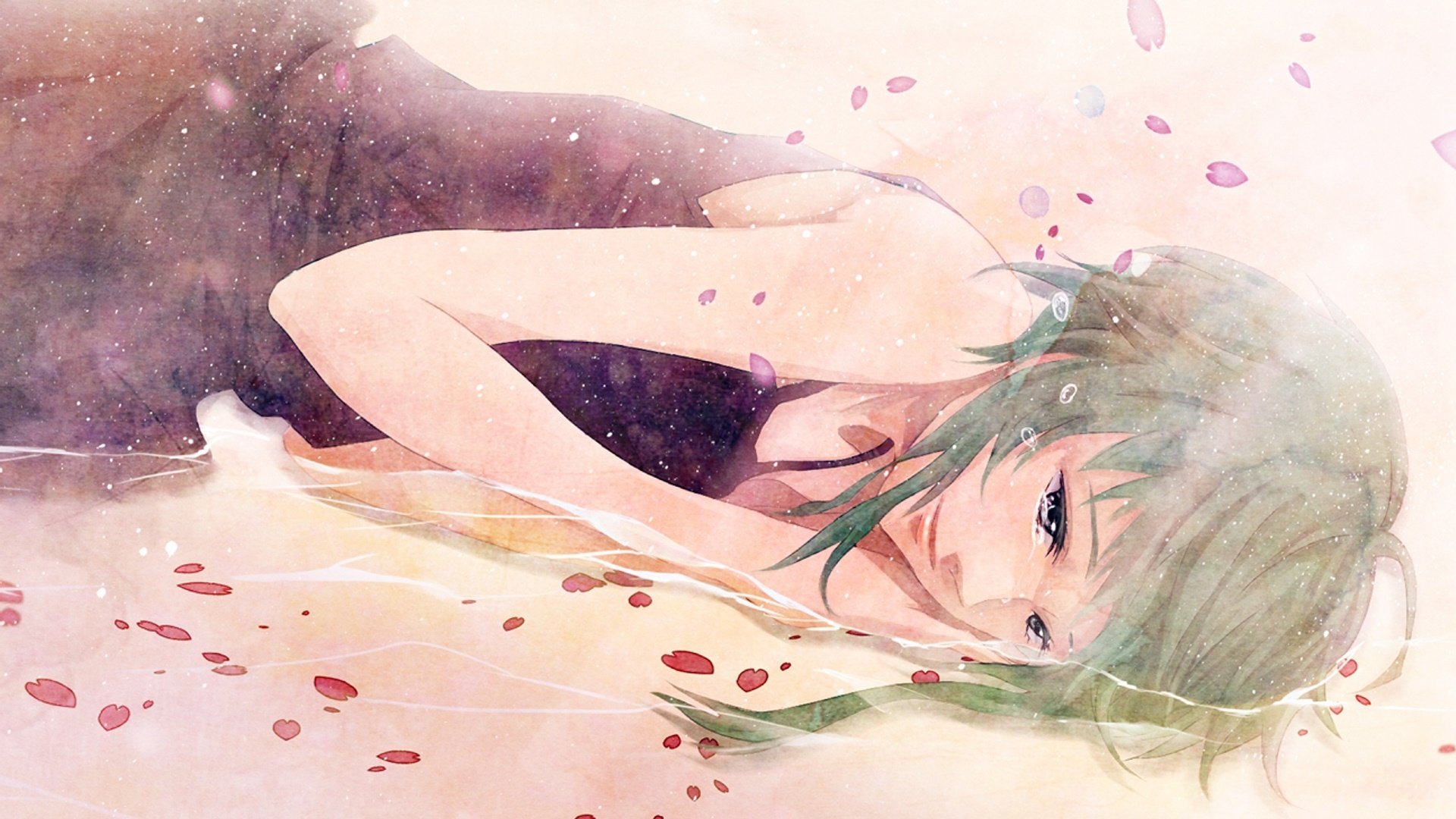 动漫,动漫少女,插画,手绘,哭泣